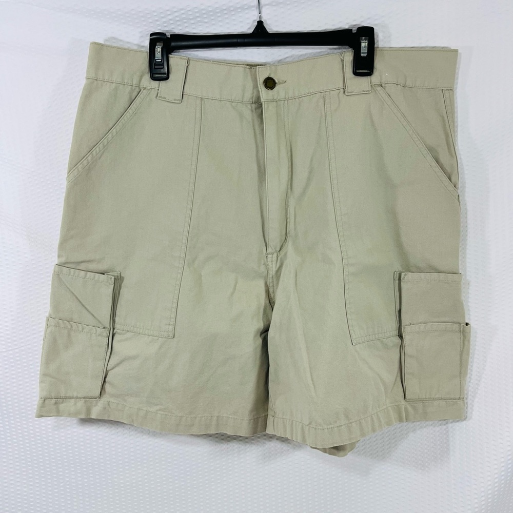 Wear Guard Mens Shorts Size 40 Khaki Cargo Utility Canvas Work Short 100% Cotton